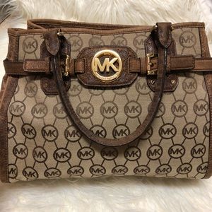 Michael Kors ostrich trim handbag